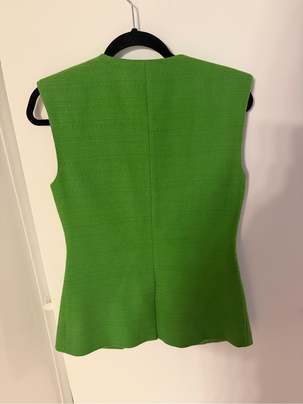 Veronica Beard Tamara Green Tweed Sleeveless Vest - Picture 4 of 5